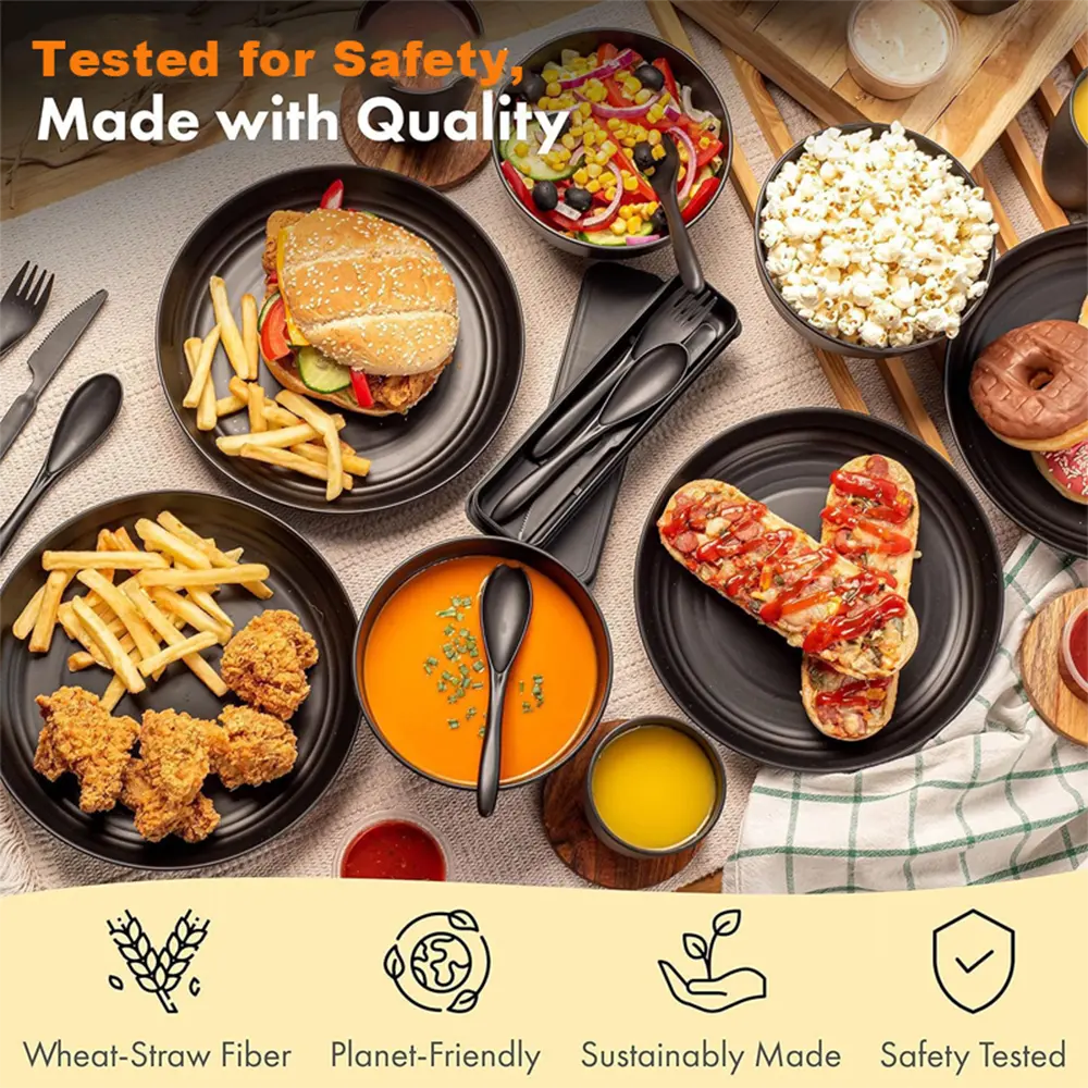 Black Dinnerware Set 30-Piece