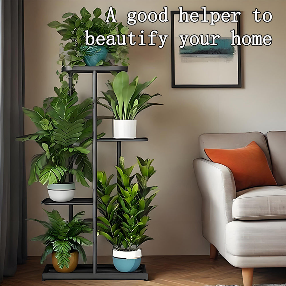Metal Flower Pot Rack - Rustic Vintage Indoor/Outdoor Shelf