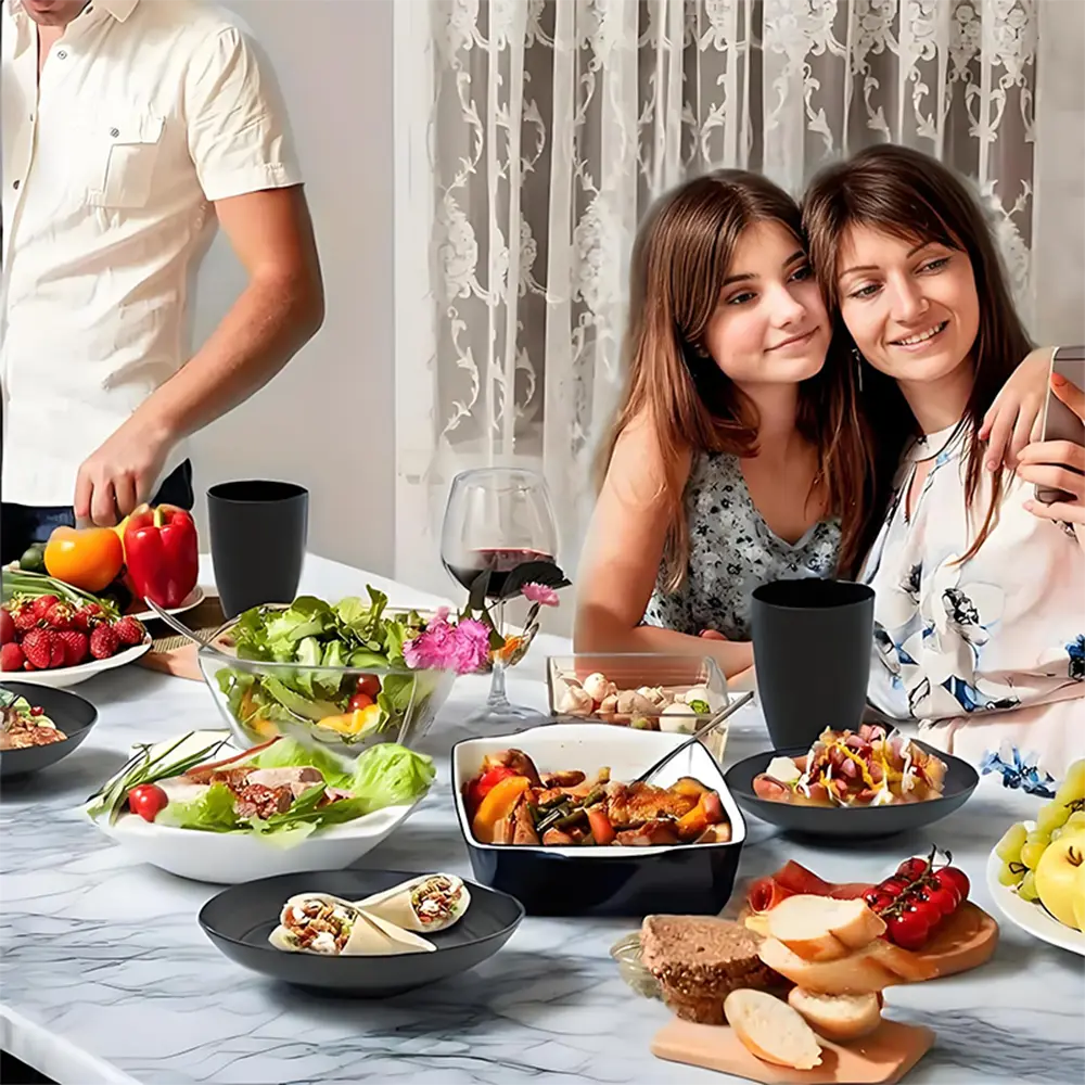 Black Dinnerware Set 30-Piece