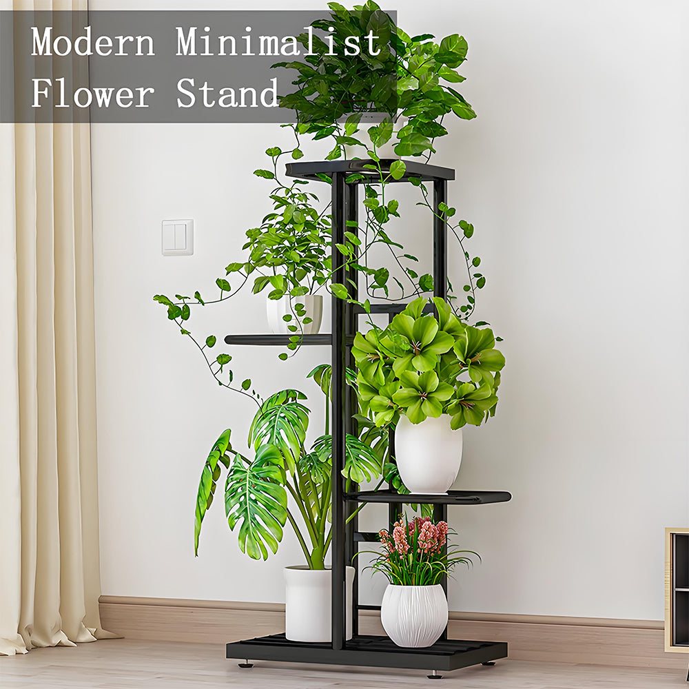 Metal Flower Pot Rack - Rustic Vintage Indoor/Outdoor Shelf