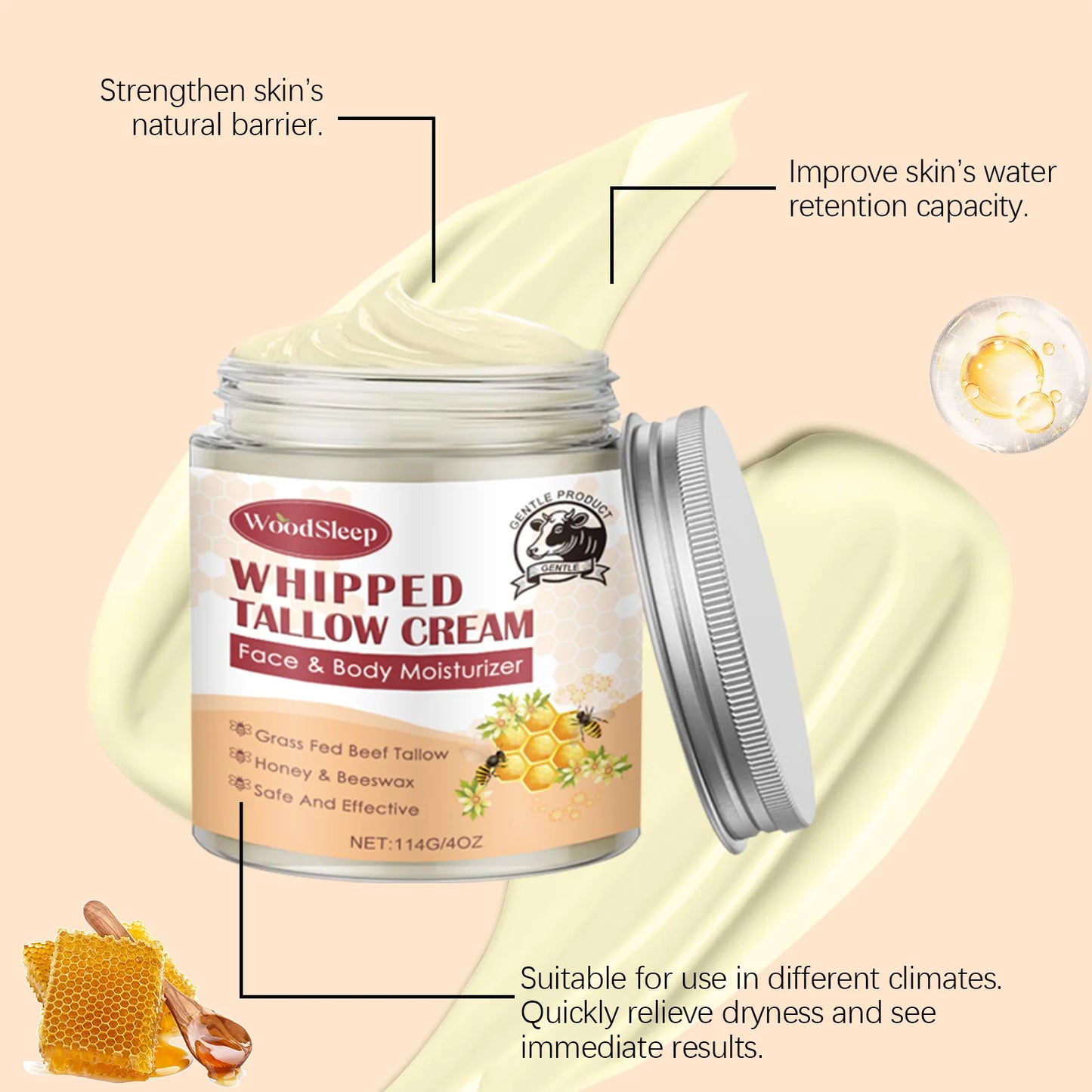 Beef Tallow for Skin - Moisturize & Nourish 114g