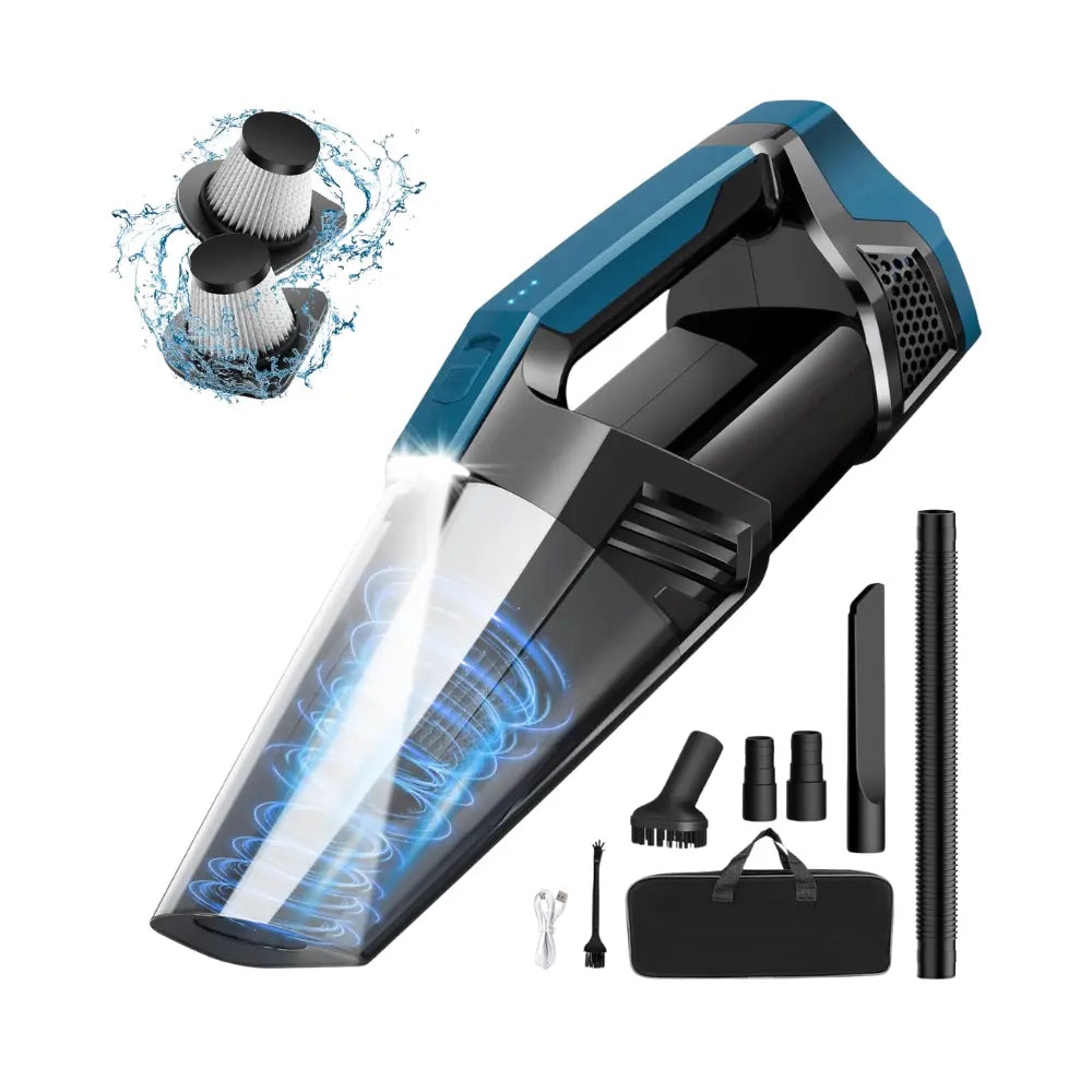 Cordless Car Vacuum: High Power Suction & LED Light