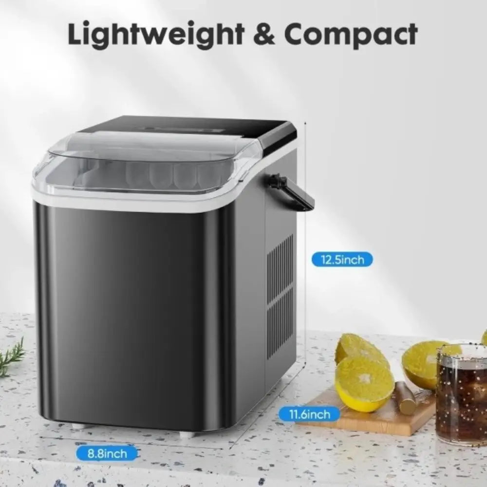 Portable Ice Maker - 9 Cubes in 6 Mins, 26.5lbs/Day