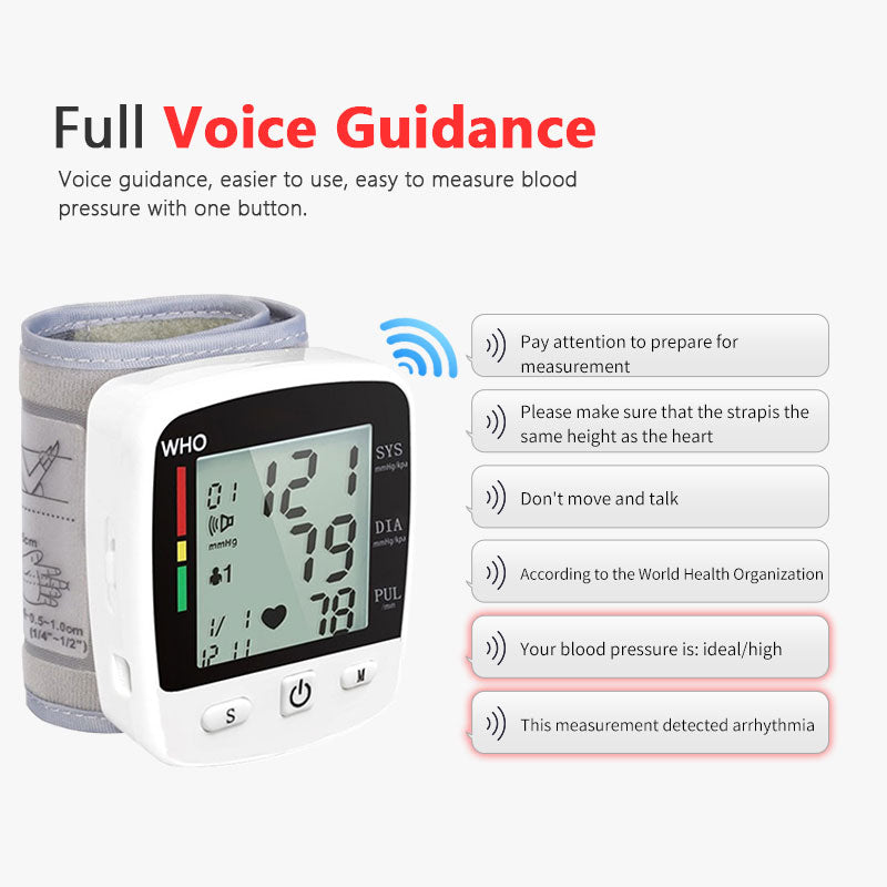 Rechargeable Wrist Blood Pressure Monitor - Fast & Accurate