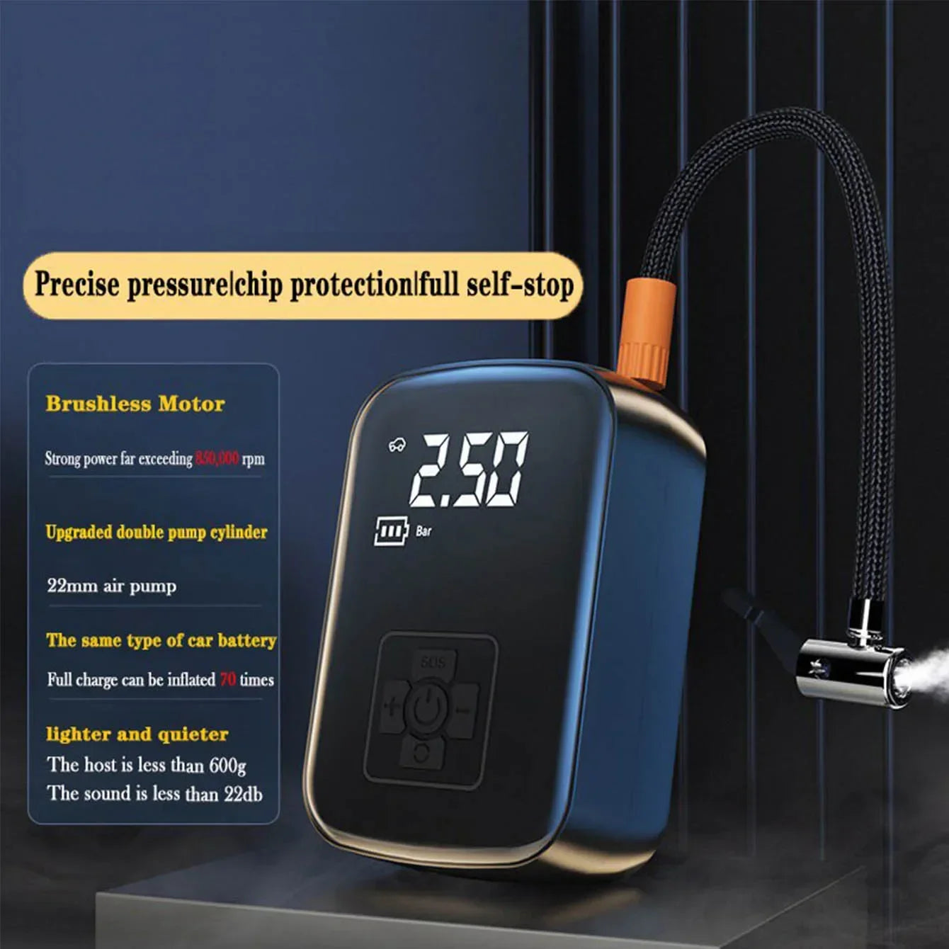 Wireless Car Air Compressor: Intelligent Digital Display