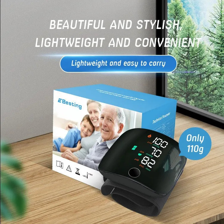 Rechargeable LED Wrist BP Monitor - Voice Broadcast