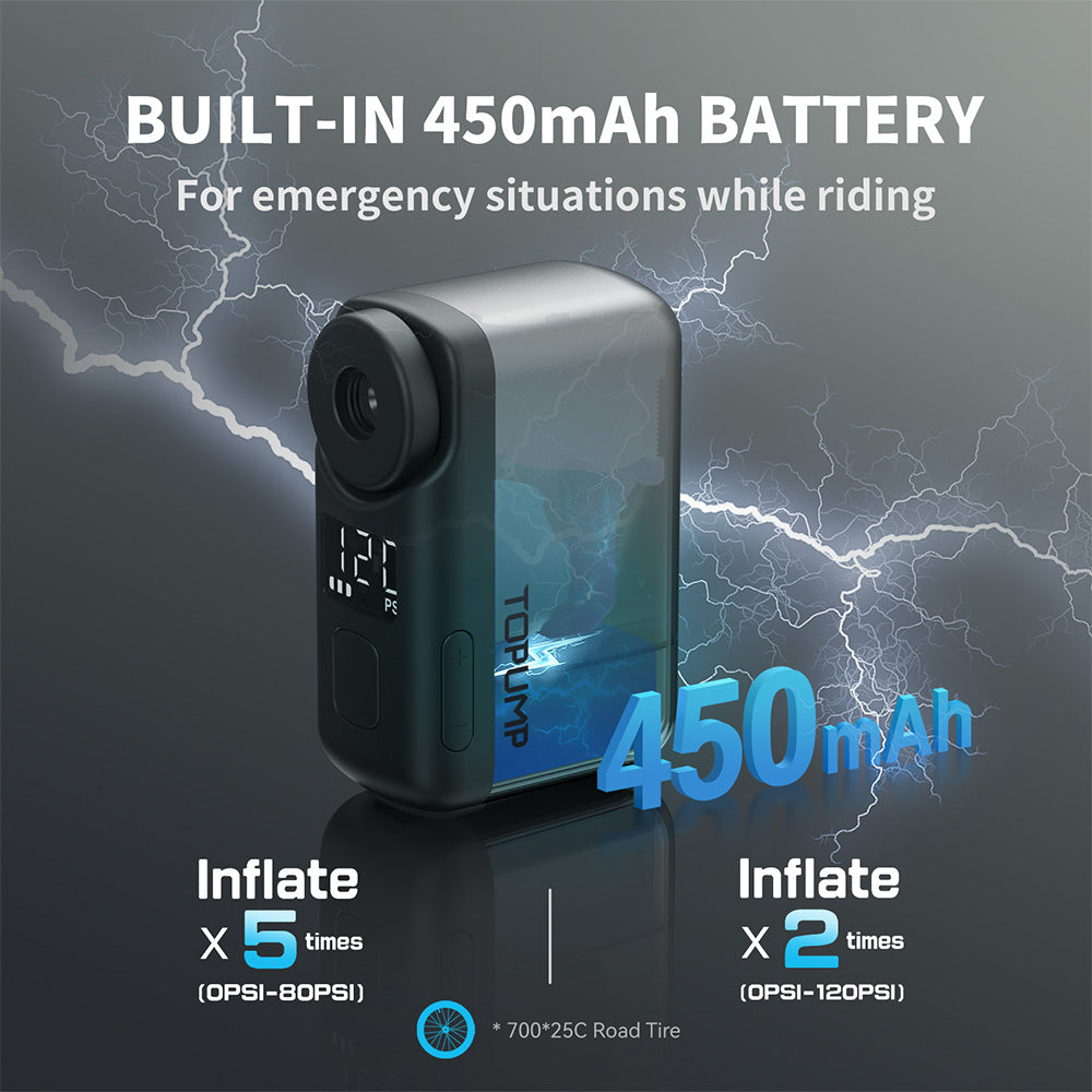 Electric Mini Pump for Bike - 120PSI Cordless Tire Inflator