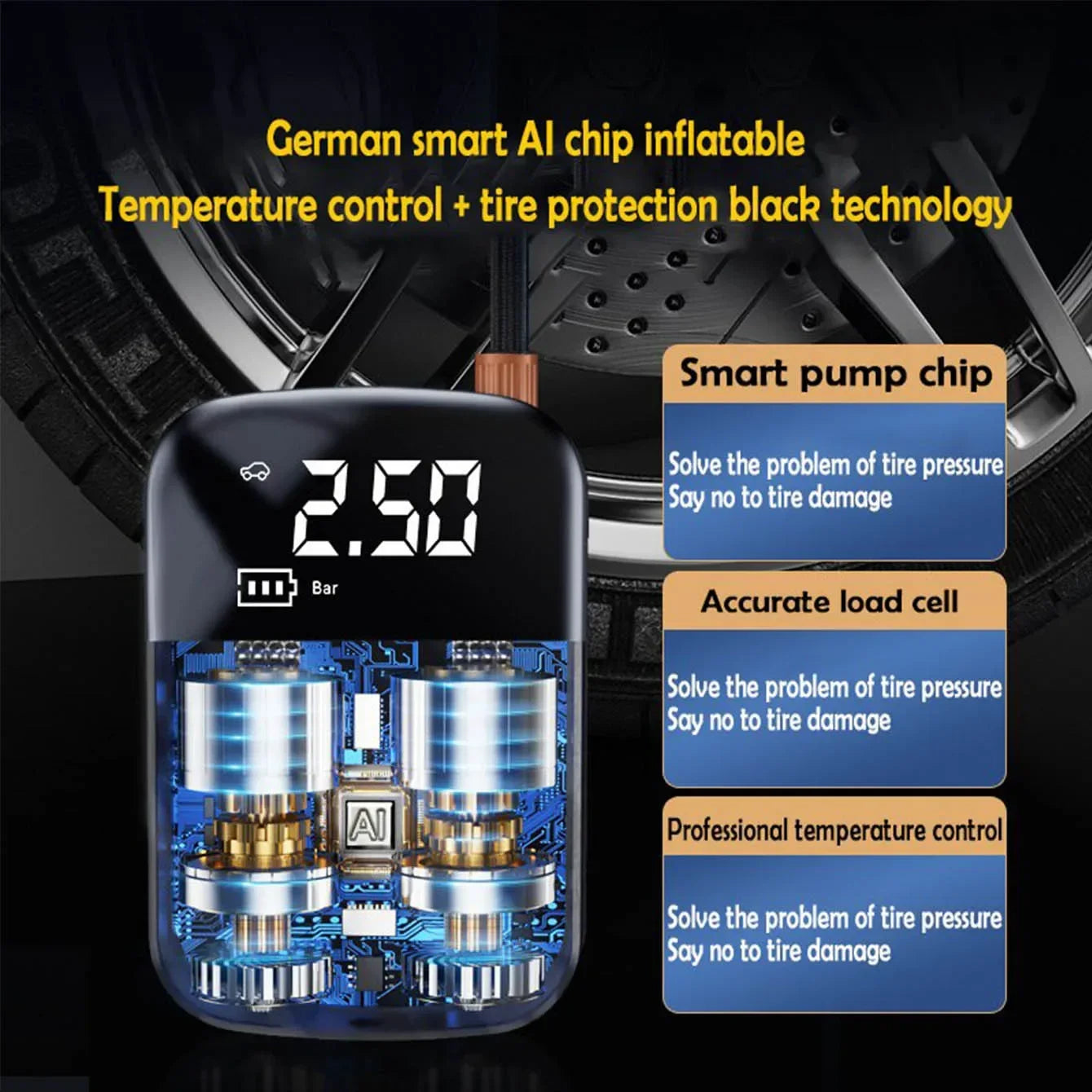 Wireless Car Air Compressor: Intelligent Digital Display