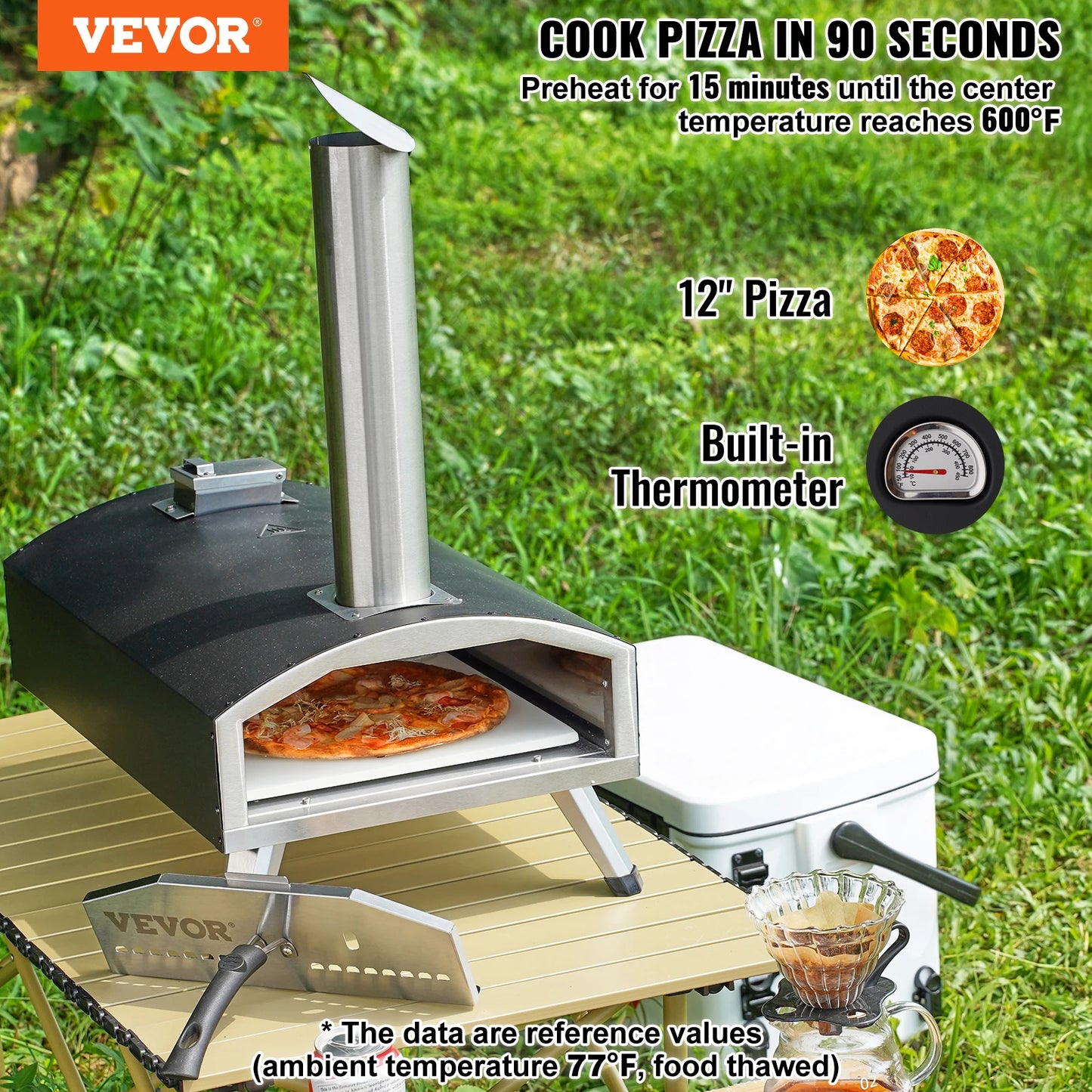 Tri-Fuel Outdoor Pizza Oven with Pizza Stone