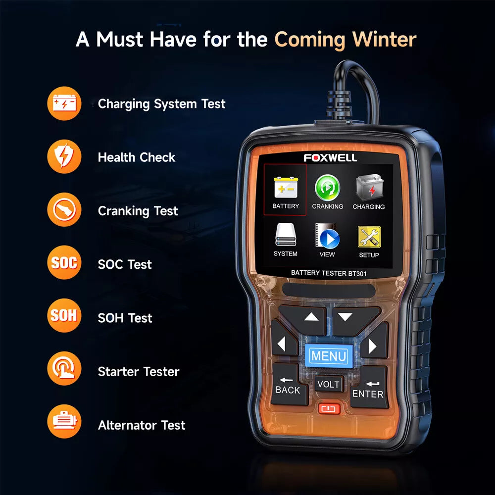 Car Battery Tester 6V 12V - FOXWELL BT301 Digital Analyzer