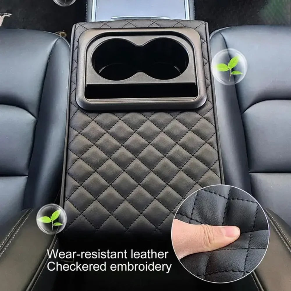 Car Console Cushion - Waterproof Armrest with Cup Holder