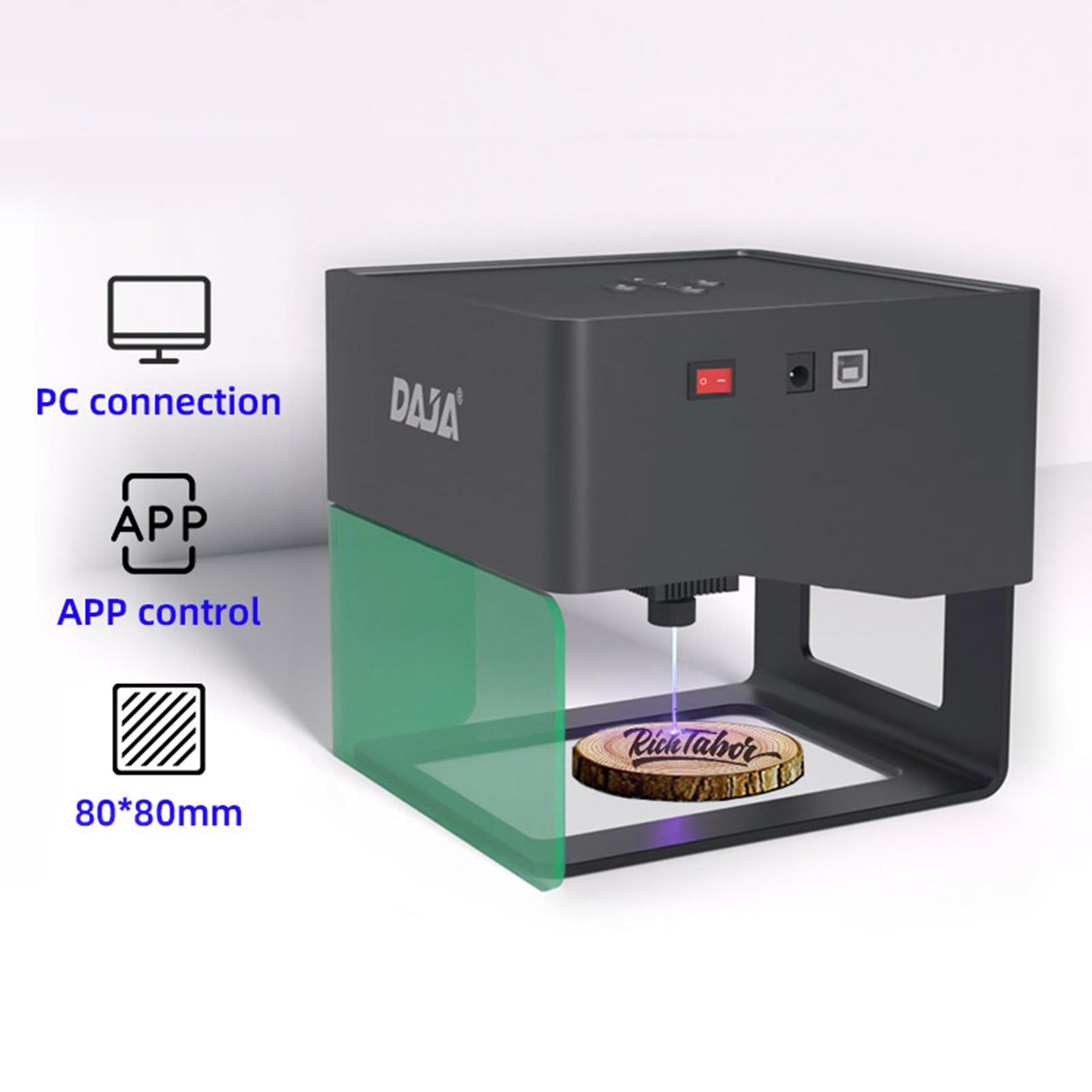 Laser Engraver Portable 80x80mm for Wood, Leather, Plastic