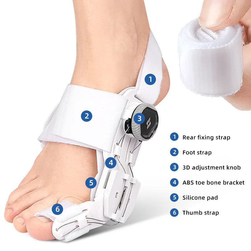 Bunion Corrector Unisex Foot Hallux Valgus Braces Rotatable Toe Separator Straightener Adjustable Pedicure Finger Toe Corrector