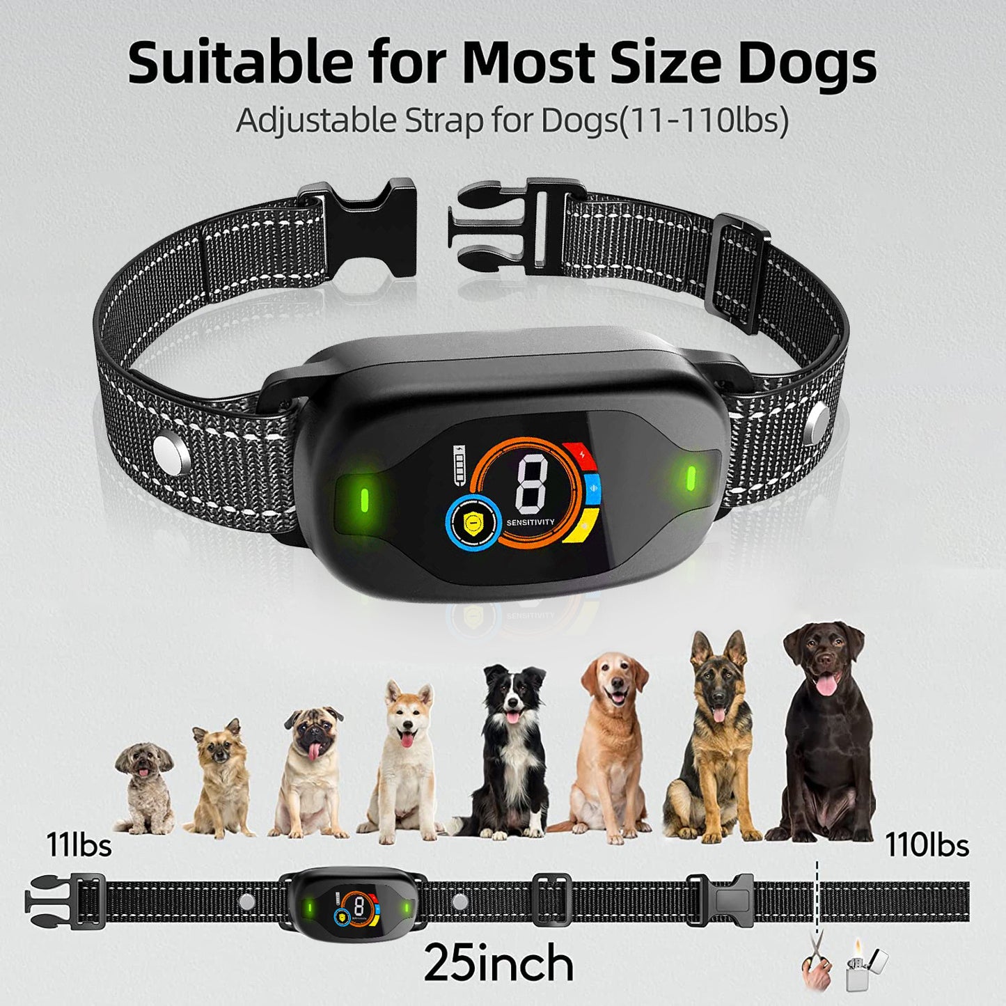 Anti Bark Collar: Rechargeable, Waterproof Dog Training Device