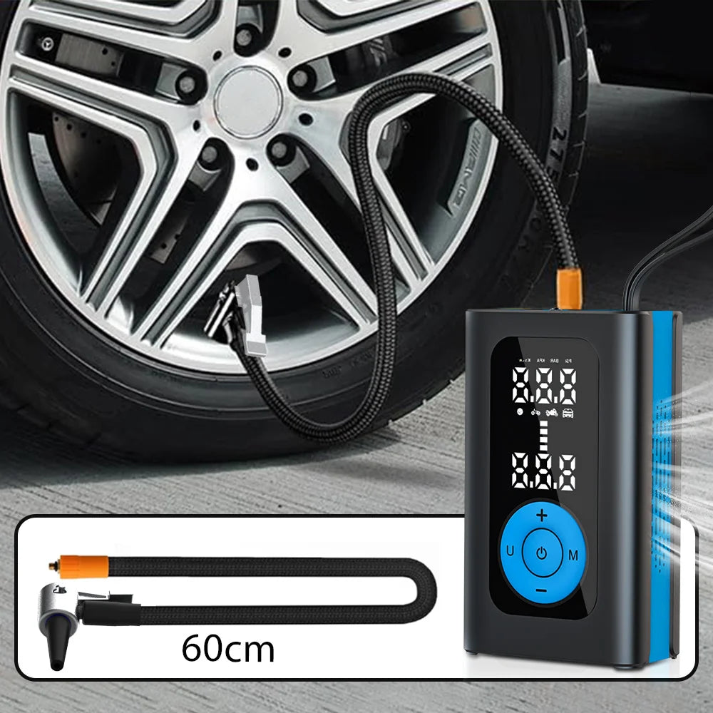 Portable Air Compressor: Mini Tire Inflator & Vacuum Pump