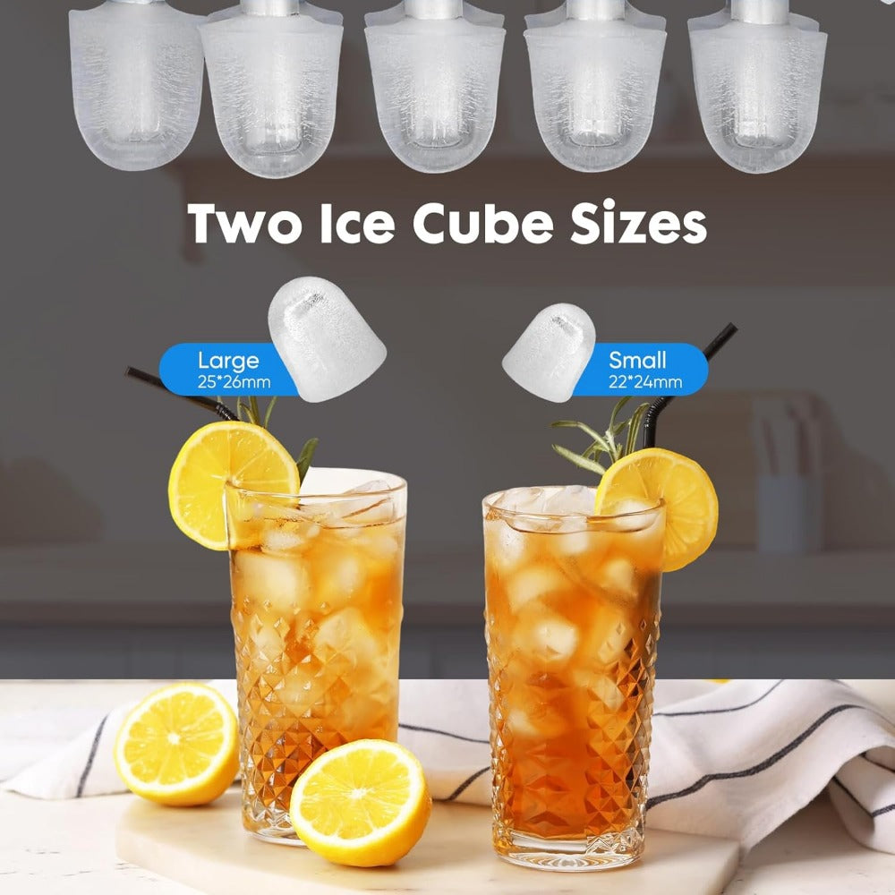 Portable Ice Maker - 9 Cubes in 6 Mins, 26.5lbs/Day