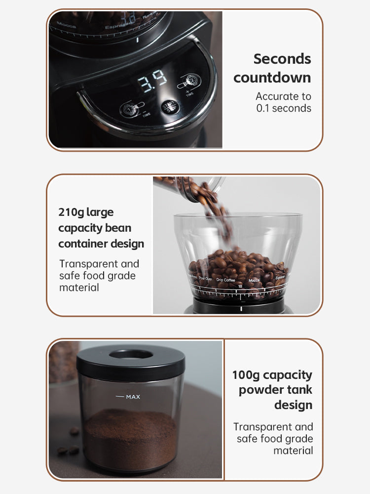 Electric Coffee Grinder - 31-Gear Burr Mill for Espresso HiBREW