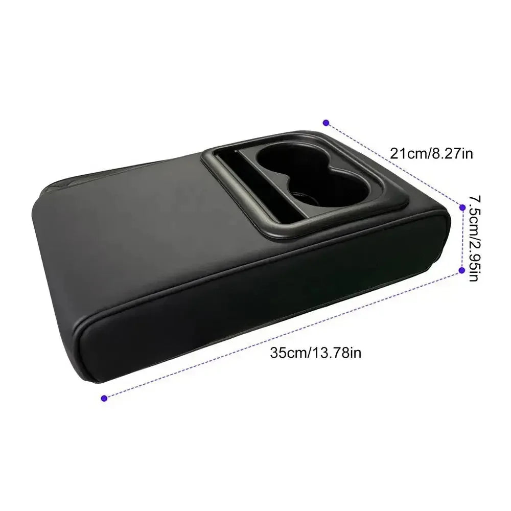 Car Console Cushion - Waterproof Armrest with Cup Holder