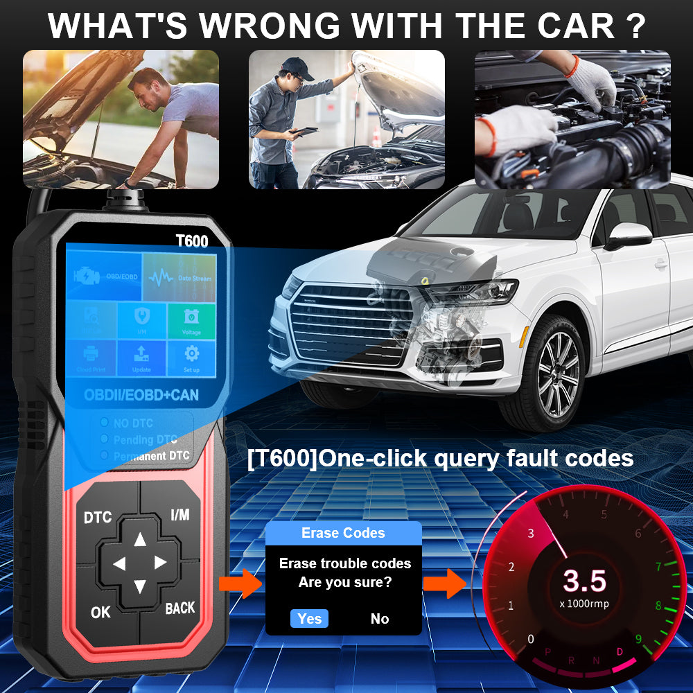 OBD2 Scanner T600: Pro Car Diagnostic & Oxygen Sensor Test