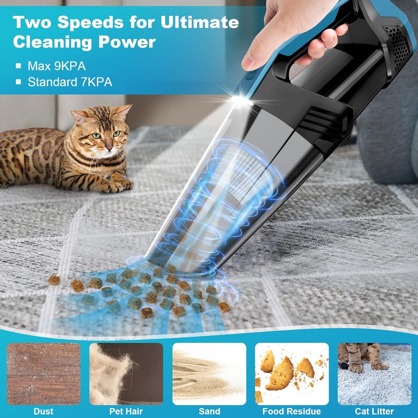 Cordless Car Vacuum: High Power Suction & LED Light