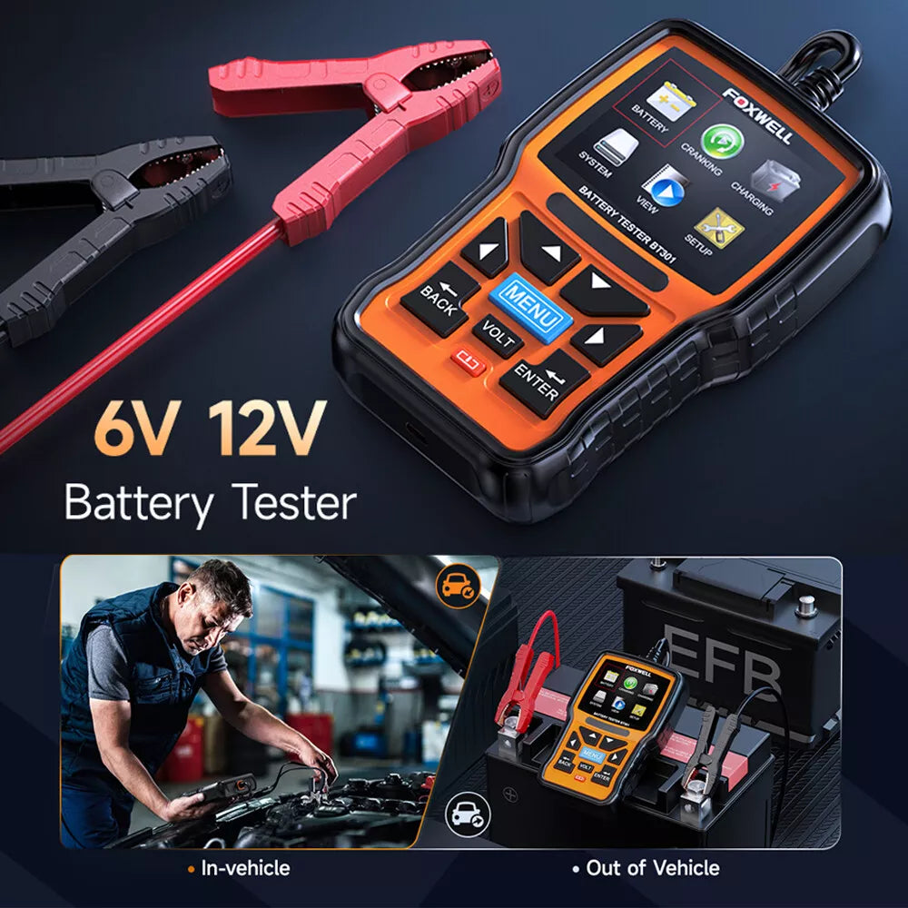 Car Battery Tester 6V 12V - FOXWELL BT301 Digital Analyzer