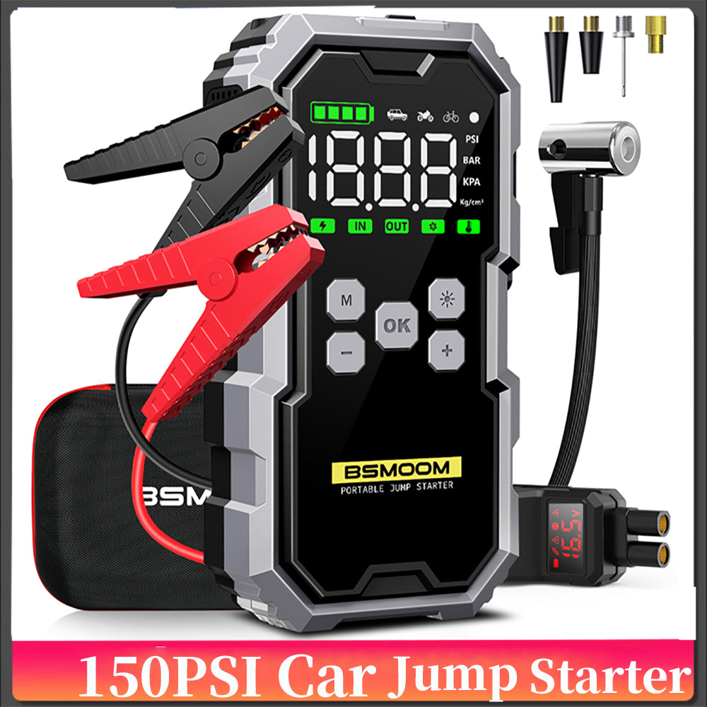 Car Jump Starter with Air Compressor and LCD Screen