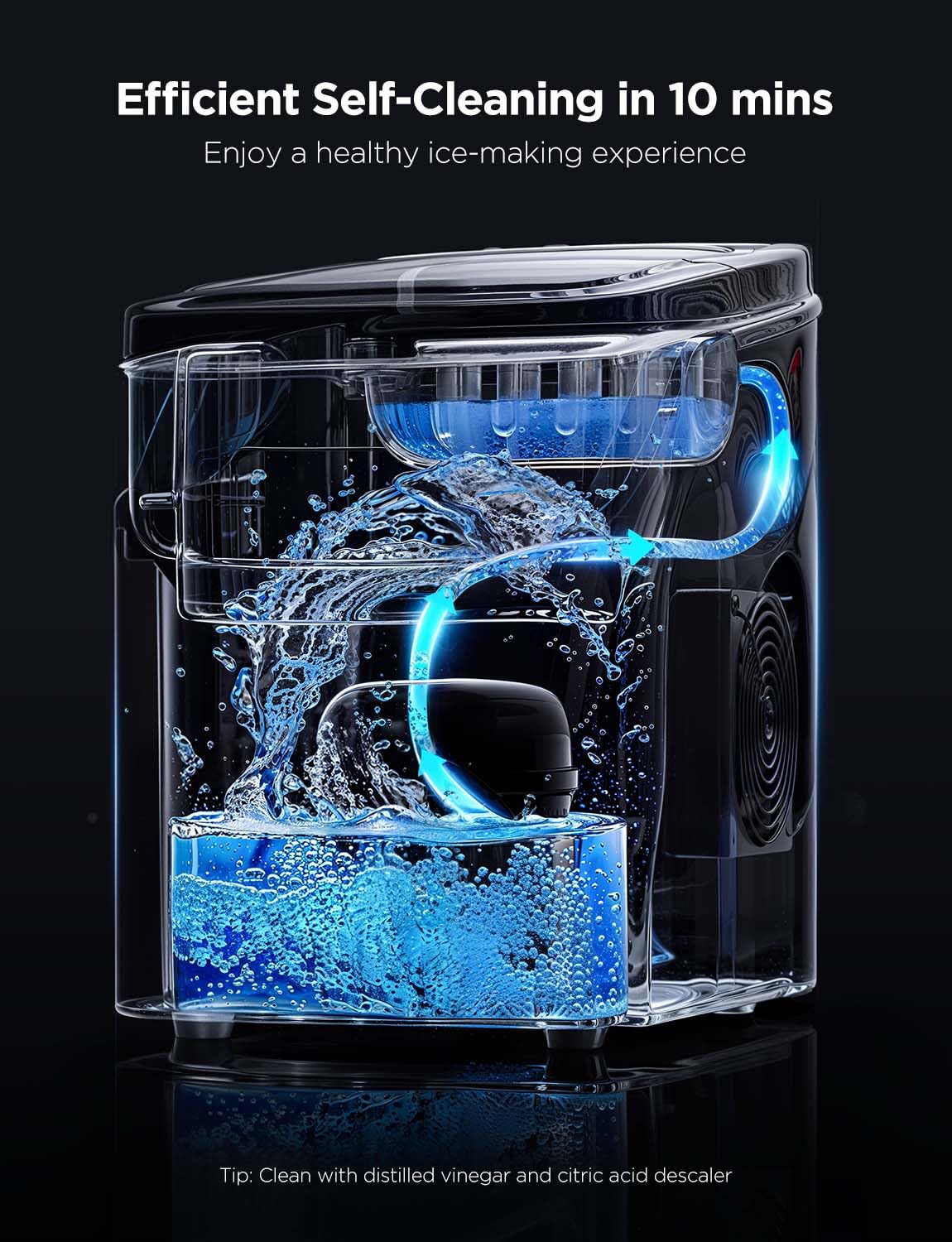 Smart Ice Maker: Voice-Controlled, 9 Cubes in 6 Mins