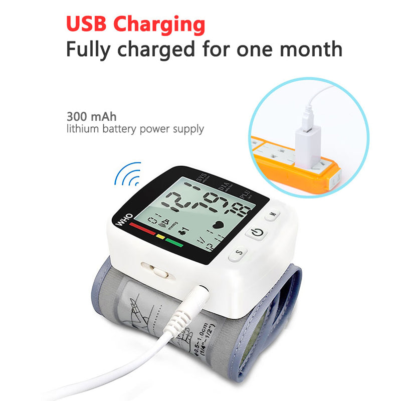 Rechargeable Wrist Blood Pressure Monitor - Fast & Accurate