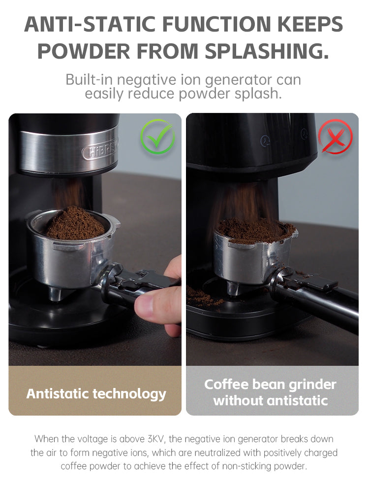 Electric Coffee Grinder - 31-Gear Burr Mill for Espresso HiBREW