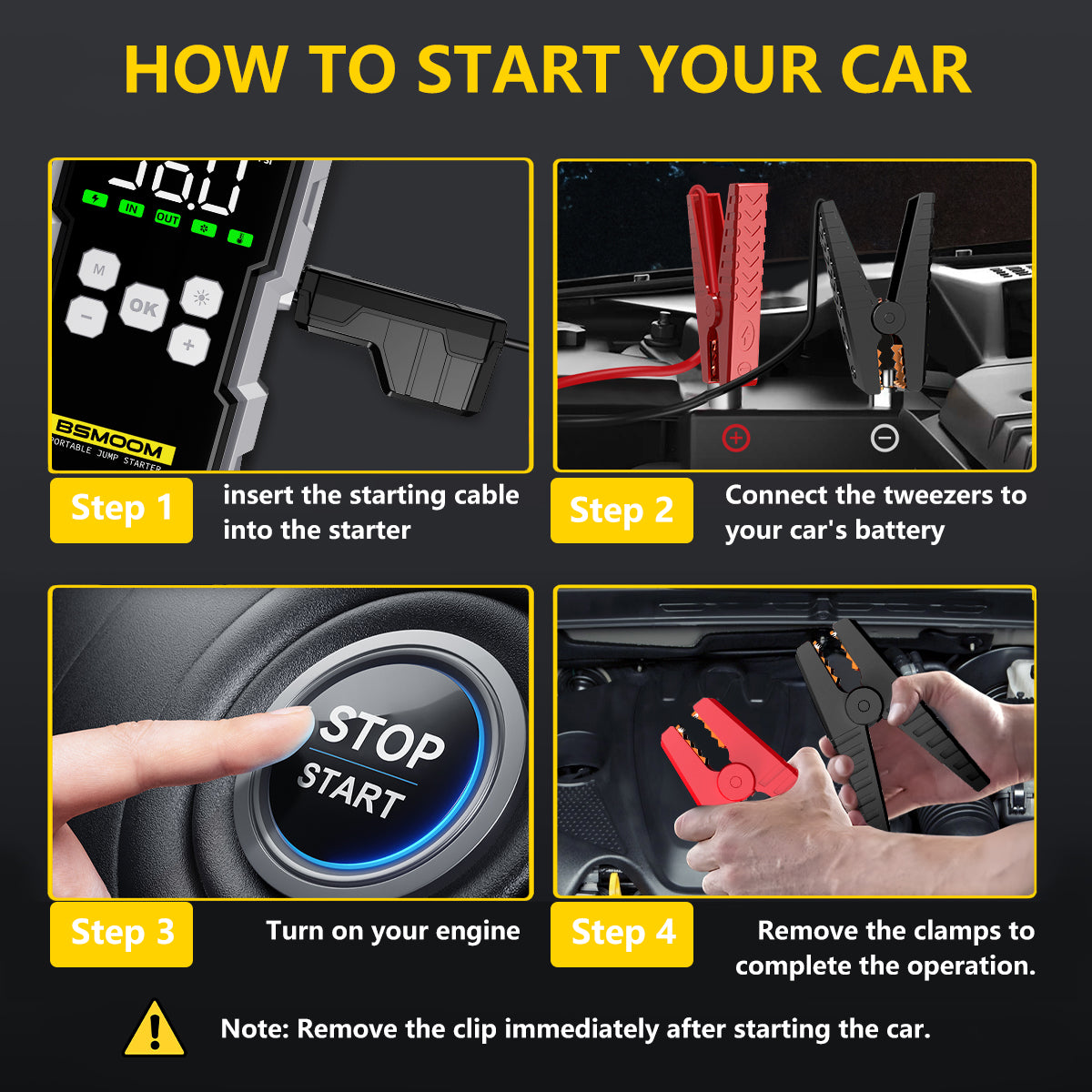 Car Jump Starter with Air Compressor and LCD Screen