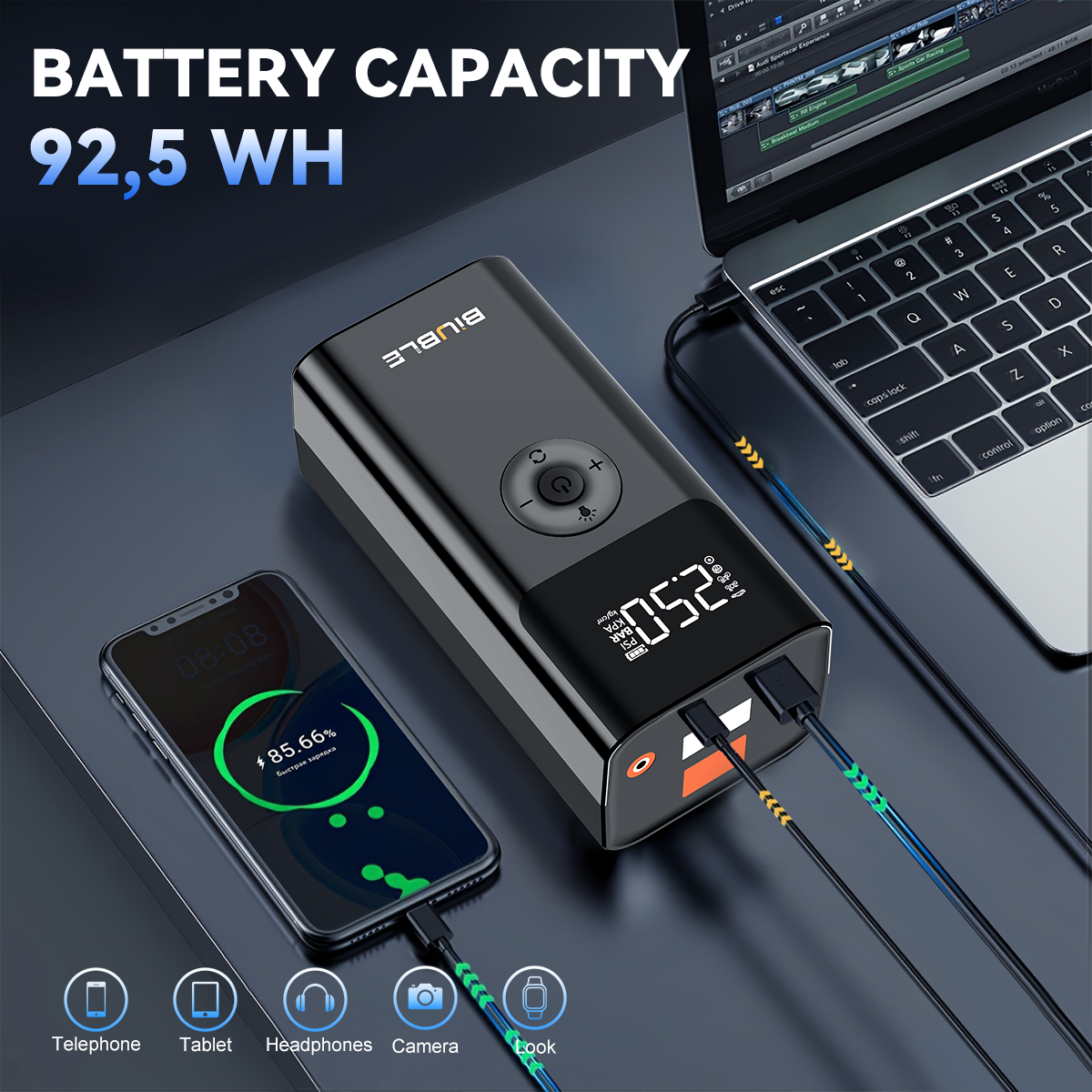 8000A Car Jump Starter & Power Bank with 150PSI Air Pump
