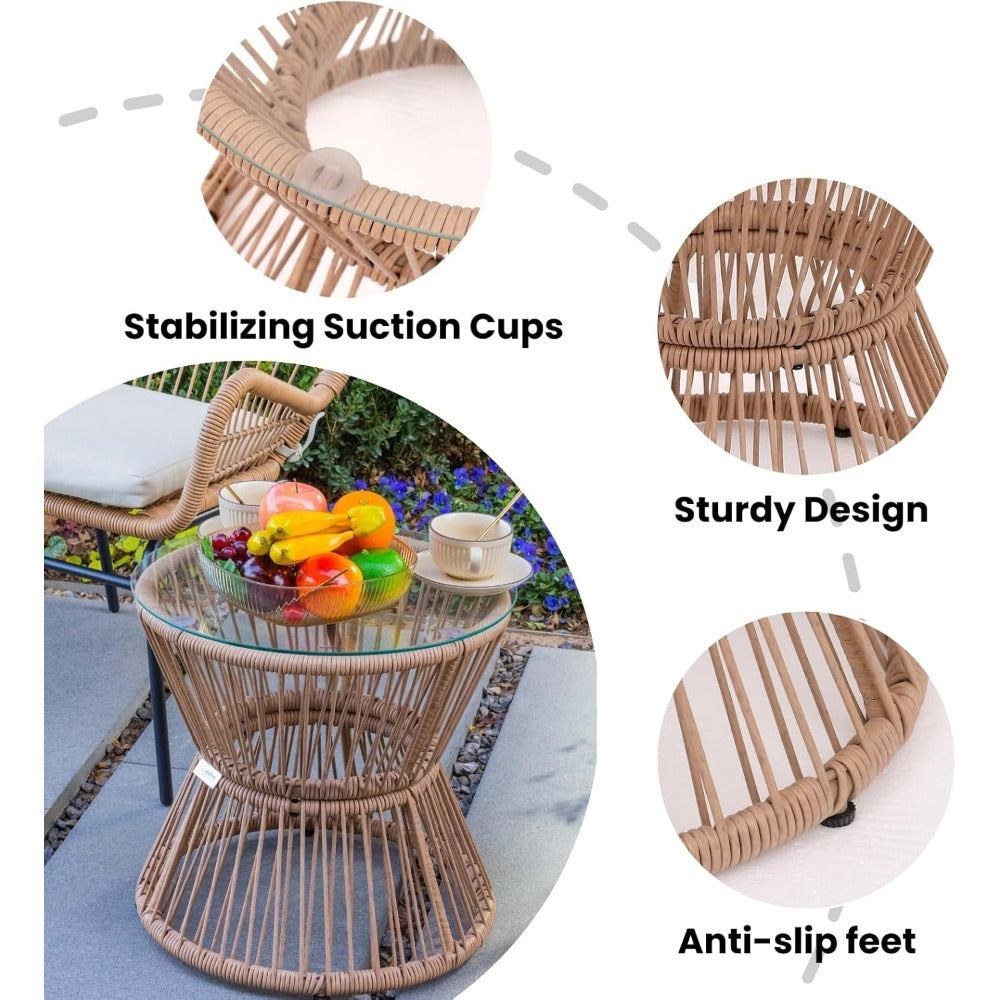 Outdoor Wicker Furniture: 3-Piece Rattan Patio Bistro Set