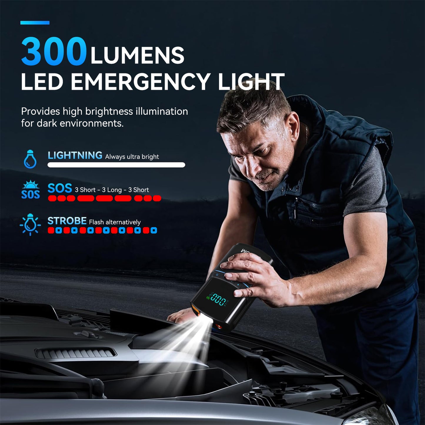Car Jump Starter 8500A 4-in-1 Air Pump & Compressor 17800mAh