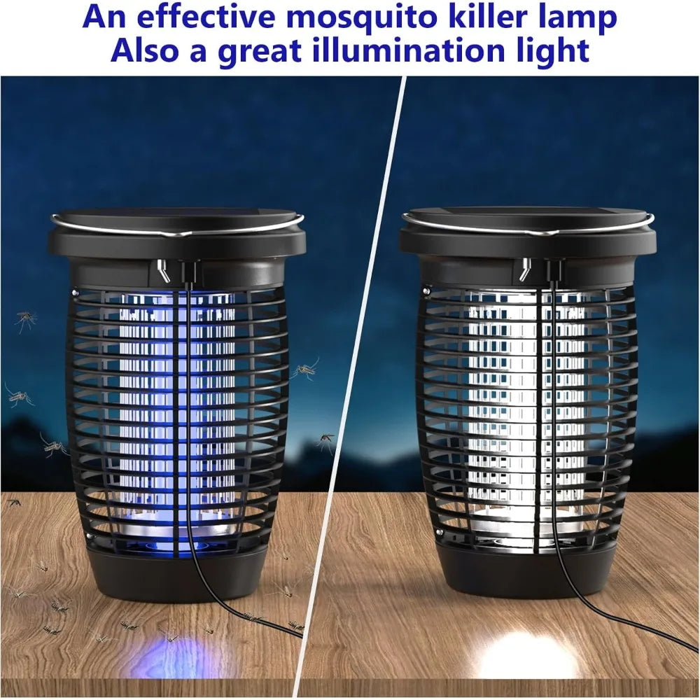Solar Bug Zapper 4500V Mosquito Killer Lamp - Indoor/Outdoor