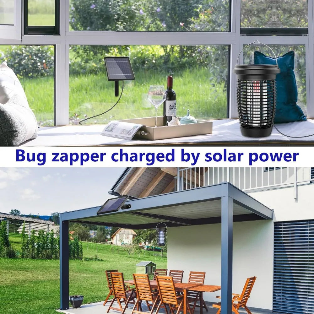 Solar Bug Zapper 4500V Mosquito Killer Lamp - Indoor/Outdoor