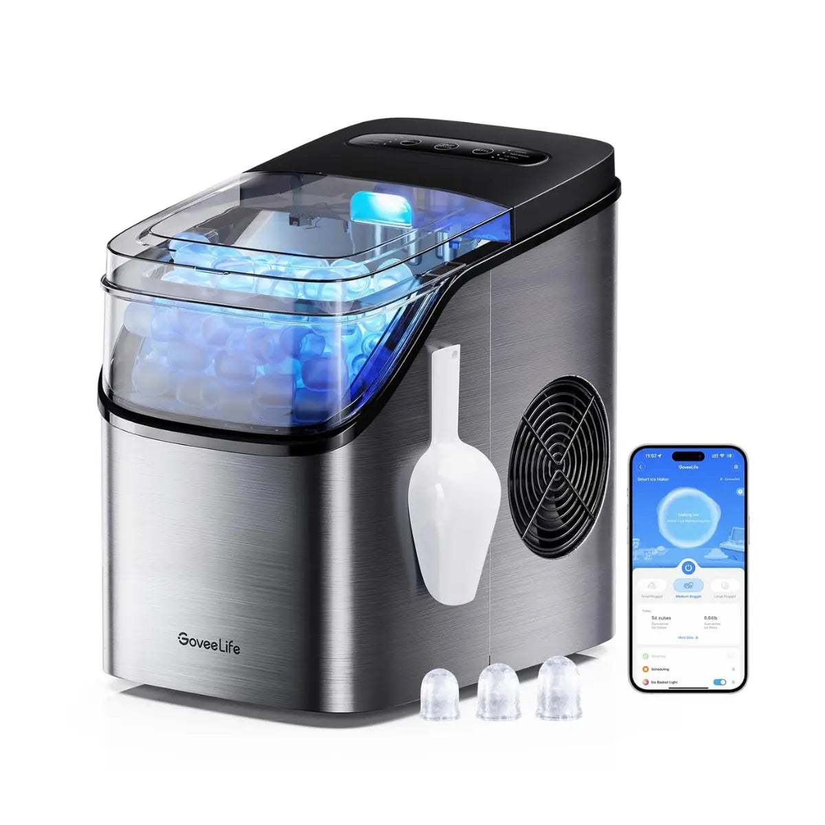 Smart Ice Maker: Voice-Controlled, 9 Cubes in 6 Mins