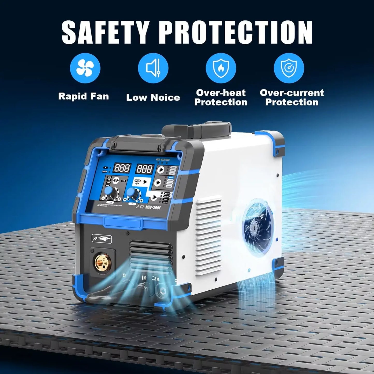 200A MIG Welder 110V/220V Dual Voltage 4-in-1 Gas Gasless TIG ARC