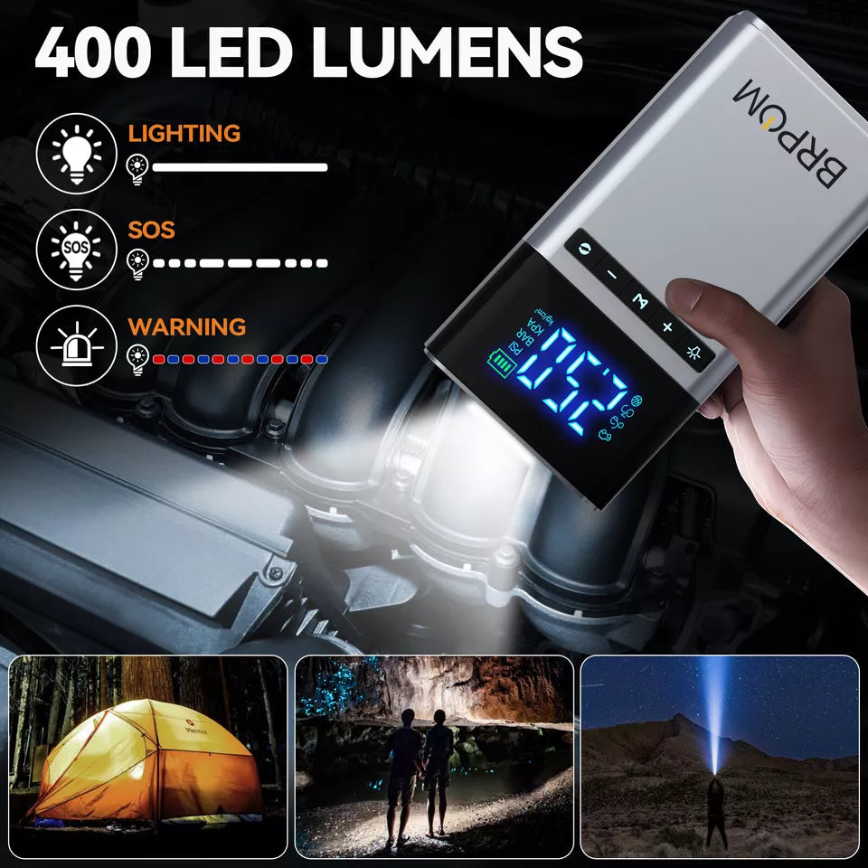 Car Jump Starter with Air Compressor and Portable Booster Charger
