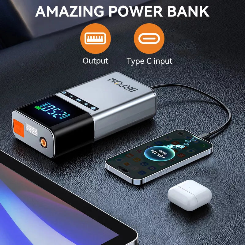 Car Jump Starter with Air Compressor and Portable Booster Charger