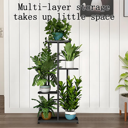 Metal Flower Pot Rack - Rustic Vintage Indoor/Outdoor Shelf