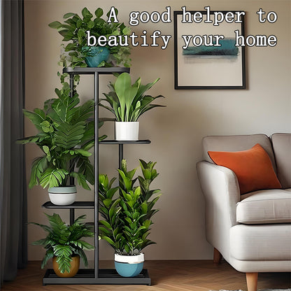 Metal Flower Pot Rack - Rustic Vintage Indoor/Outdoor Shelf
