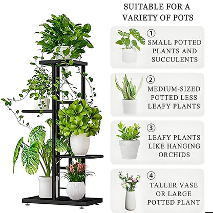 Metal Flower Pot Rack - Rustic Vintage Indoor/Outdoor Shelf