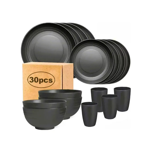 Black Dinnerware Set 30-Piece