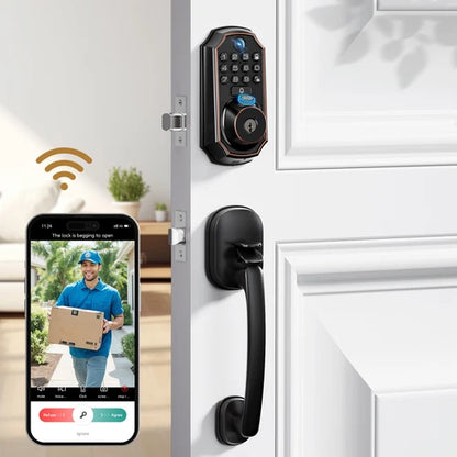 Smart WiFi Door Lock with Camera and Fingerprint Access