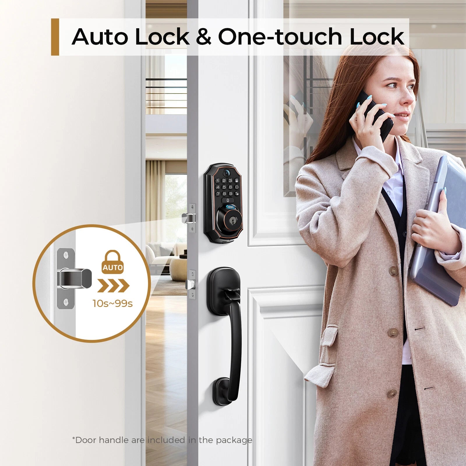 Smart WiFi Door Lock with Camera and Fingerprint Access