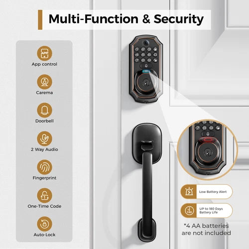 Smart WiFi Door Lock with Camera and Fingerprint Access