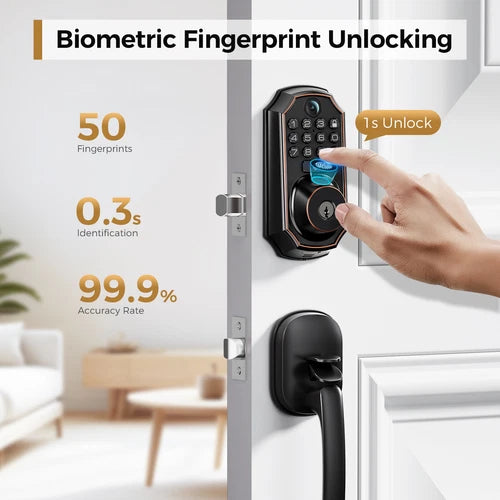 Smart WiFi Door Lock with Camera and Fingerprint Access