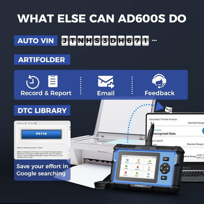 TOPDON AD600S OBD2 Scanner: 9 Resets, ABS/SRS/Engine Diagnostics