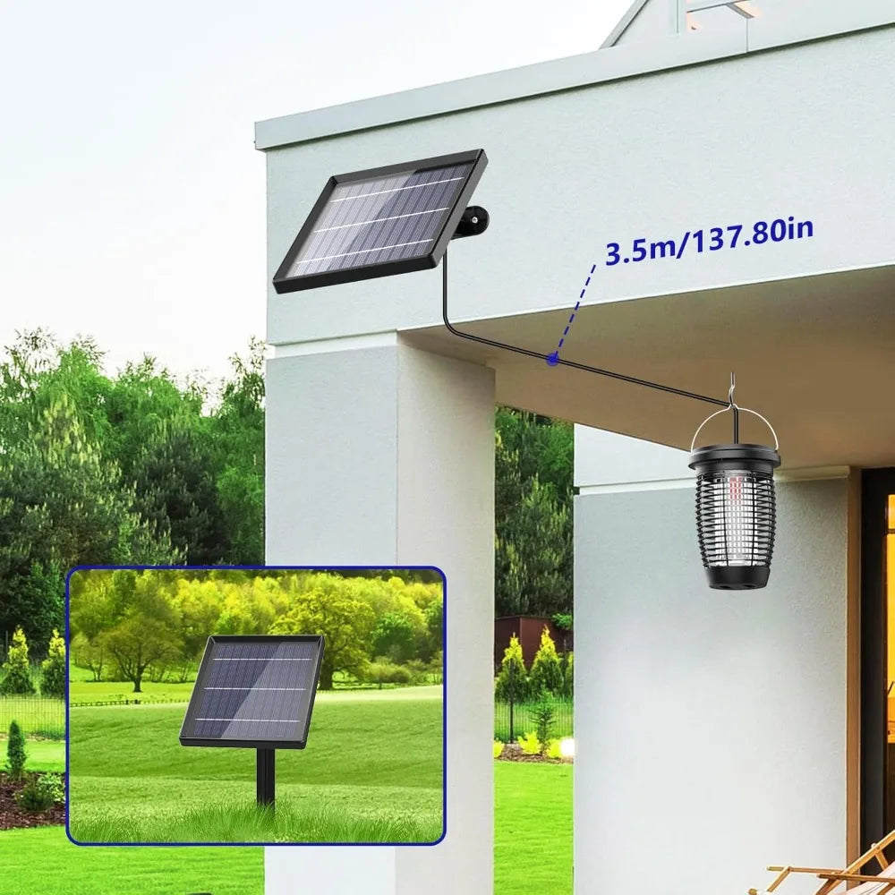 Solar Bug Zapper 4500V Mosquito Killer Lamp - Indoor/Outdoor