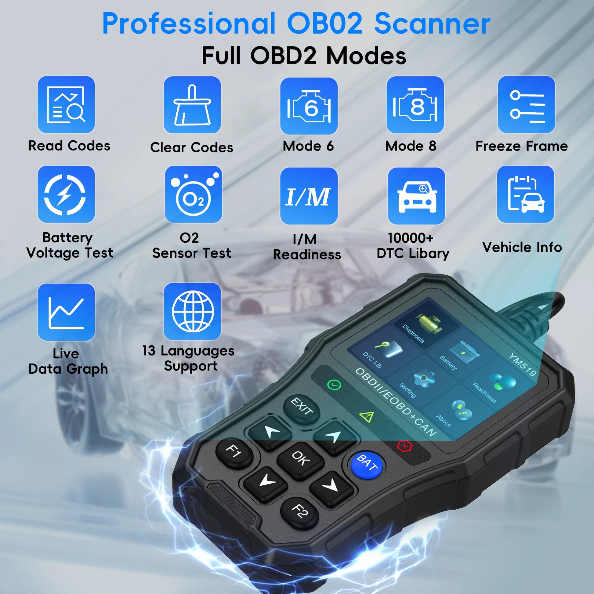 OBD2 Scanner Diagnostic Tool - Check Engine Code Reader
